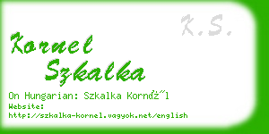 kornel szkalka business card